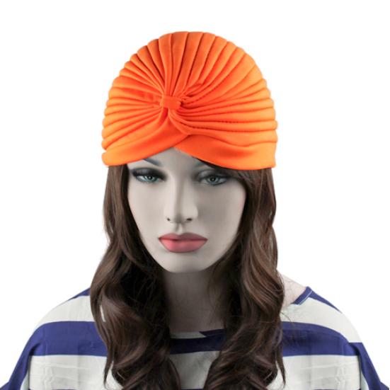 Modische Damen Indischer Stil Dehnbar Plissiert Turban Hut Kappe Kopfwickel Bandana