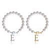 Letter Bracelet Set Stainless Steel Letter Pendant Pearl Beaded Lobster Buckle Cup Pendant Pearl Set Bracelet