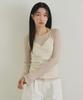 Lingseoul Layered Halter Neck Top Set-Ash Beige/Cream