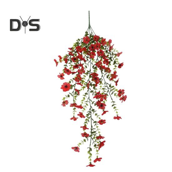 Hängende Blumen für den Außenbereich, UV-beständig, Kunstblumenstrauß, ganzjährig, künstliche Rankenblumen für Fenster, Garten, Veranda, Hochzeitsdekoration