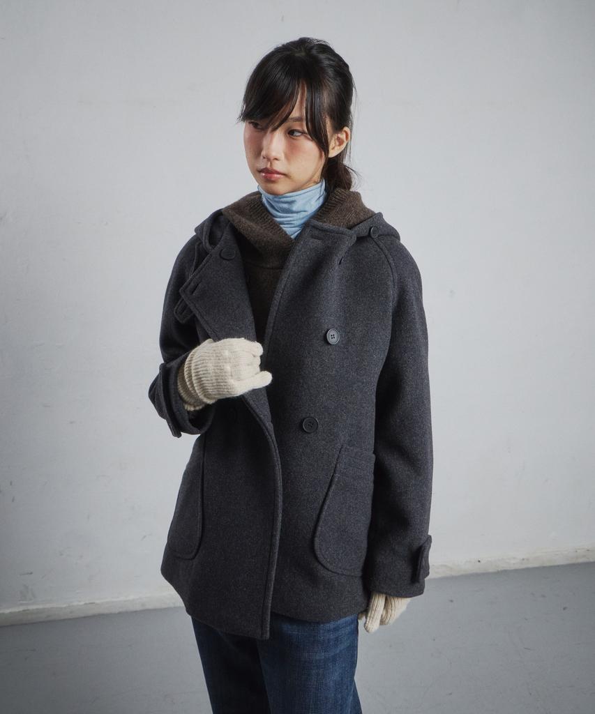 CGP (Women) Double-Button Half Coat - Dark Grey
