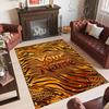 Lion Tiger Theme Crystal Velvet Rug Personalized Custom Name Text Soft Floor Mat Home Decor