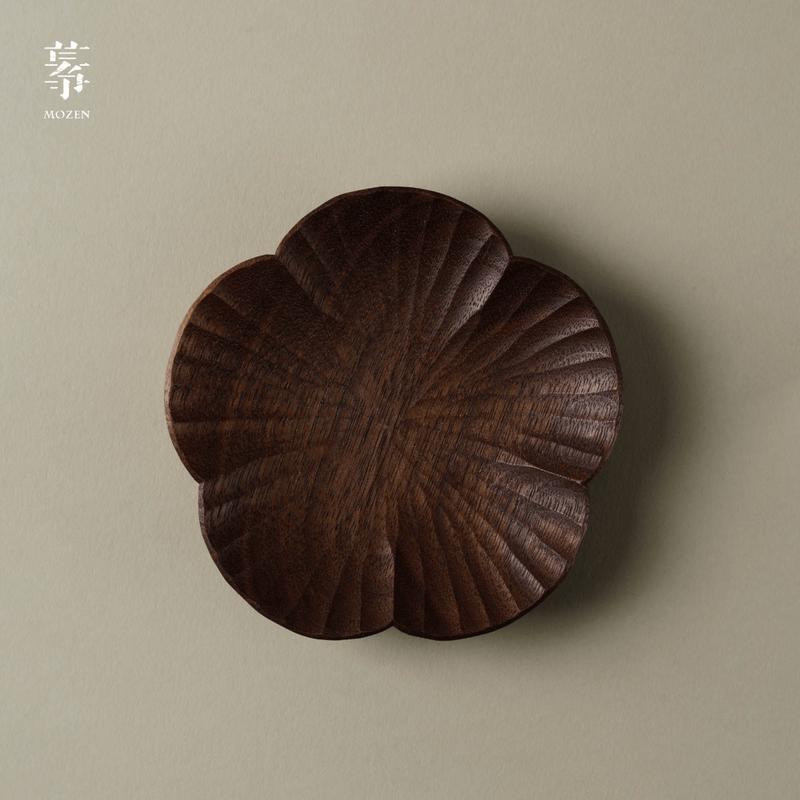 Mo Zheng Black Walnut Five-Petal Lacquer Serving Dish