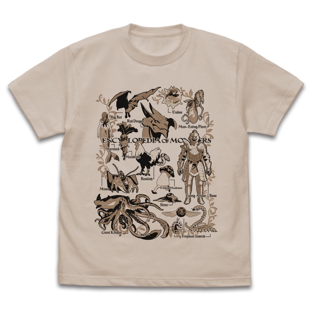 COSPA Dungeon Meshi Monster Illustration T-Shirt XL Sand Beige