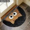 Whimsical Big-Eyed Cute Pet Half-Circle Doormat Home Entrance Decorative Foot Mat Home Decor Rug