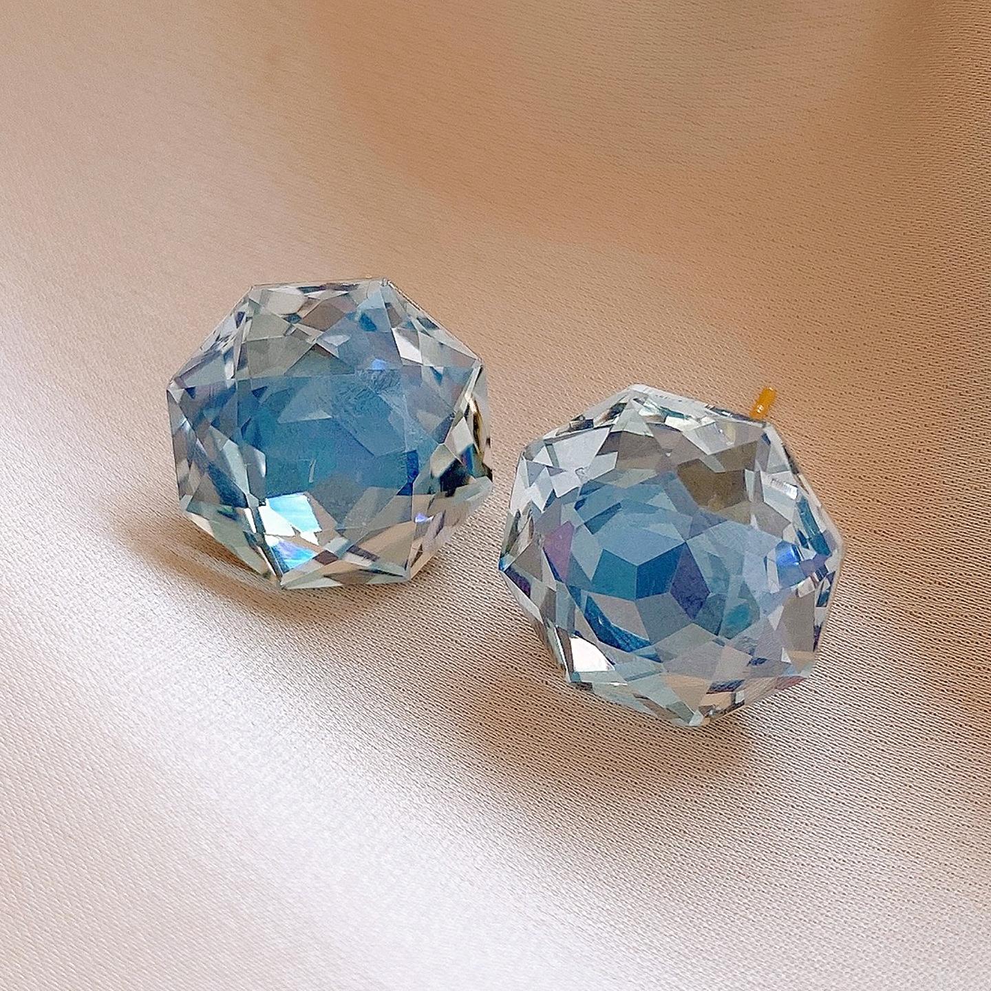 Корейские свежие круглые стеклянные серьги-гвоздики модные изысканные простые серьги женские