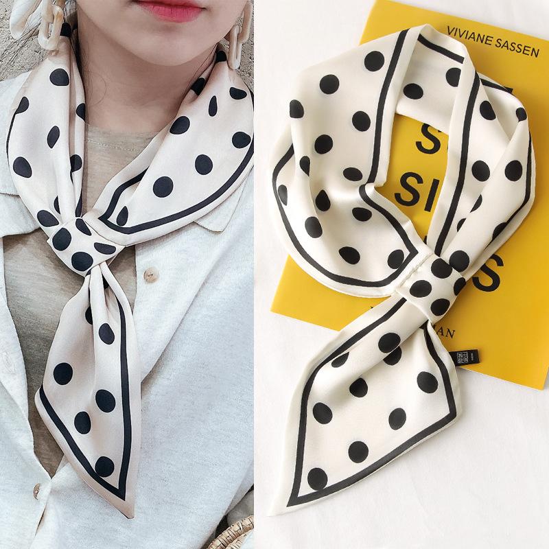 2025 Neckerchief Female Luxury Square Scarf for Women Silk Shawl Satin Hijab Fashion Wraps Hair Bands Ribbon Headband Bandana