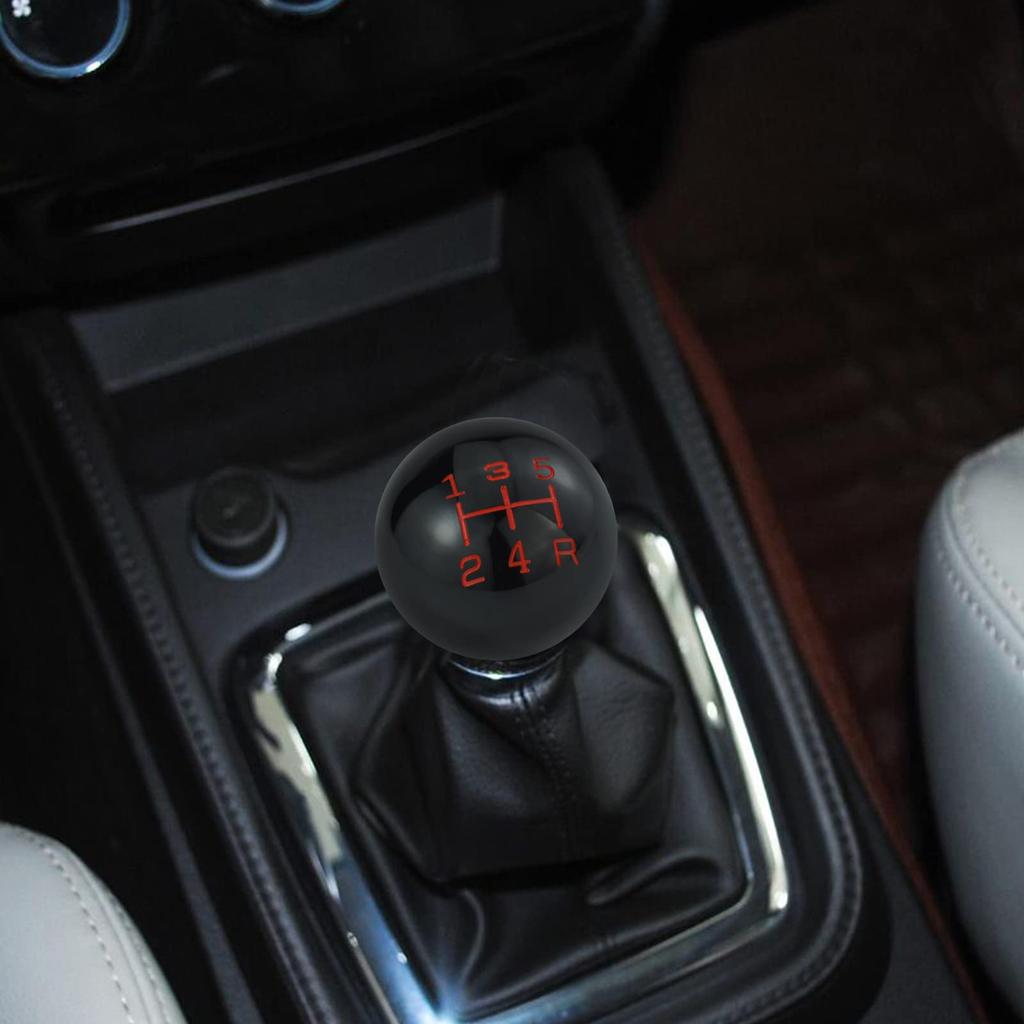 Arenbel Car Gear Shift Lever Polished Ball Shifter Stick Grip Universal for Manual and Automatic Black 5-Speed Knob, Handle, Vehicles,