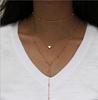 Trendy Multi-Layer Street Style Peach Heart Pendant Necklace Set