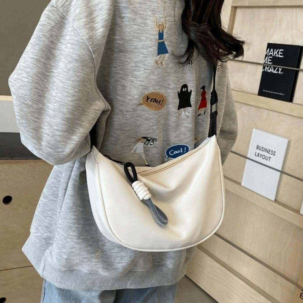 Wide Shoulder Strap Women Crossbody Bag Simple Oxford Dumpling Bag Single Shoulder Bag Commuting