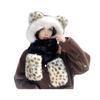 3 in 1 Winter Scarf Hat Knitted Windproof Warm Elastic Tiger Pattern Thermal Hat