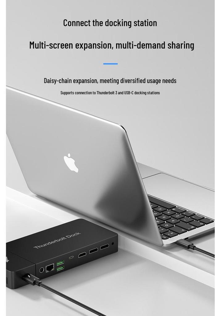 Thunderbolt 5 Dual Type-C Cable, PD240W Fast Charge, 80Gbps Data Transfer, 16K@60Hz Video.