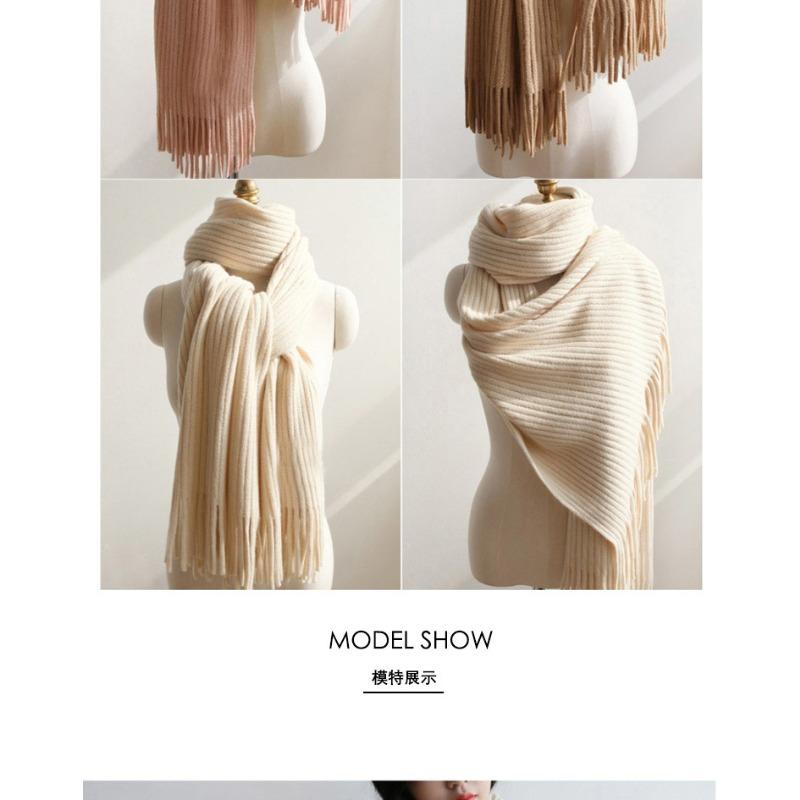 Meier Korean version ins wool knitted scarf, thickened warm scarf in autumn and winter