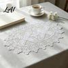 White Lace Mats for Home Decor Doily Elegant Retro Placemat Embroidered Table Washable Fabric Doilies Vases Mat Rectangular Round Oval Bridal