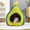 Avocado-Shaped Winter Warm Cat Bed - Enclosed Soft Tunnel Nest with Non-Slip Base, Cozy Cave for Indoor Cats & Small Dogs