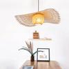 35CM Bamboo Rattan Wicker E27 Pendant Lamps Handwoven Bamboo Chandelier for Restaurant Kitchen Bar Decor Light