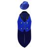 Kids Sequins Medieval Vest Victorian Tailcoat Lapel V Neck Front Zip Vest Solid Sequins Fedora Hat Circus Outfit