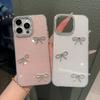 Luxury Glitter Bling Rhinestone Camera Phone Case For iPhone 17 16 15 14 13 12 11 Pro Max Plus 3D Glitter Bow Soft Clear Back Cover