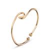 Elegant Simple Wave Opening Bracelet With Seagull Shaped Design Adjustable Gold Alloy Jewelry