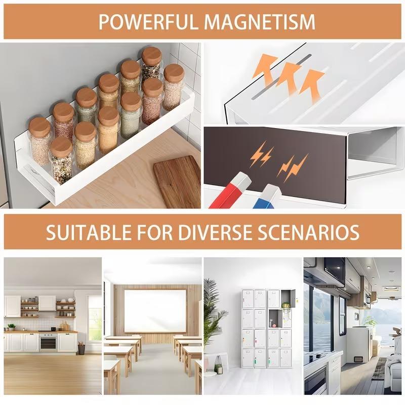 Magnetisches Gewürzregal Organizer für Kühlschrank und Backofen Schwarze Kühlschrank-Organizer und Aufbewahrung Magnetische Haken für die Küche