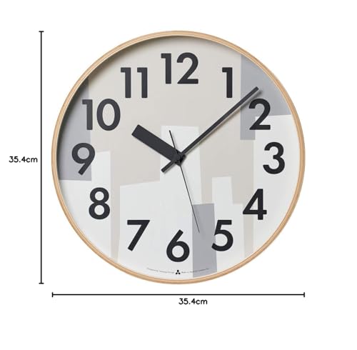 Lemnos Wall Clock, Natural Wood Beige, KASUMI AWA19-11BG, Diameter 35.4cm