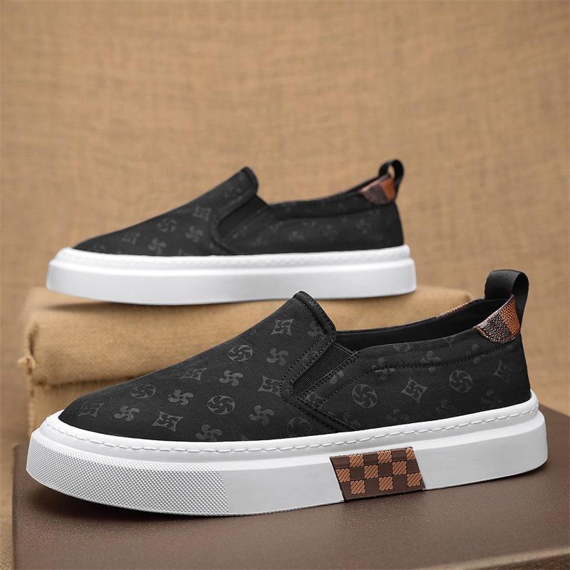 Fashion Black Men's Canvas Shoes Versatile Summer Breathable Non-slip Casual Youth Old Beijing Board Shoes