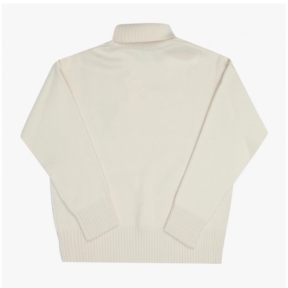 Ami Big Heart Logo Intarsia Turtleneck Knit Unisex Model  Uks839 018 154