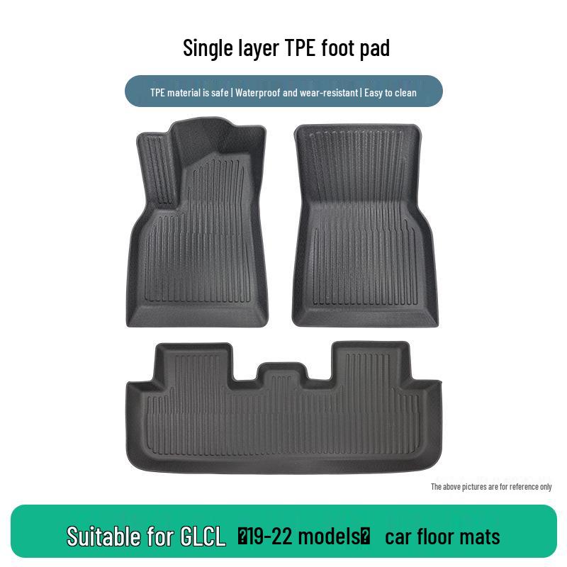 Durable TPE Rubber Floor Mats for Mercedes-Benz GLC L 19-22, Three-Piece Set