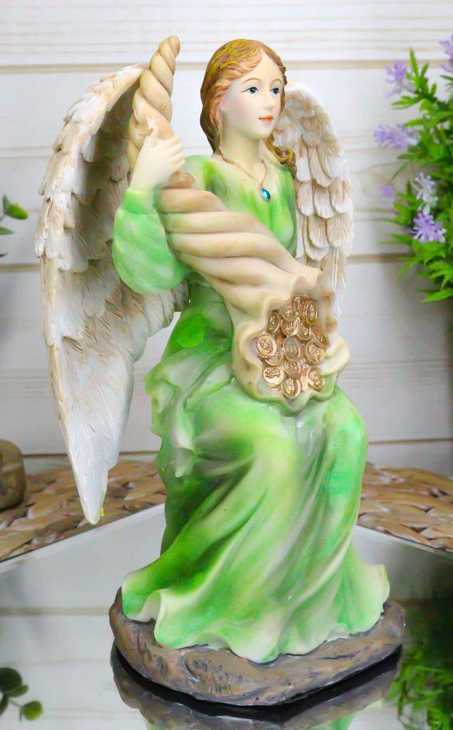 Ebros Colorful Sitting Roman Angel Abundance Prosperity Positive Energy Statue 7 Inch Tall Abundian Angel De La Abundance Prosperidad Collection