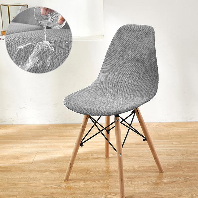 Waterproof Fabric Shell Chair Cover Jacquard Elastic Chair Slipcovers Plain Removable Chair Seat Cover Office Hotel Banquet