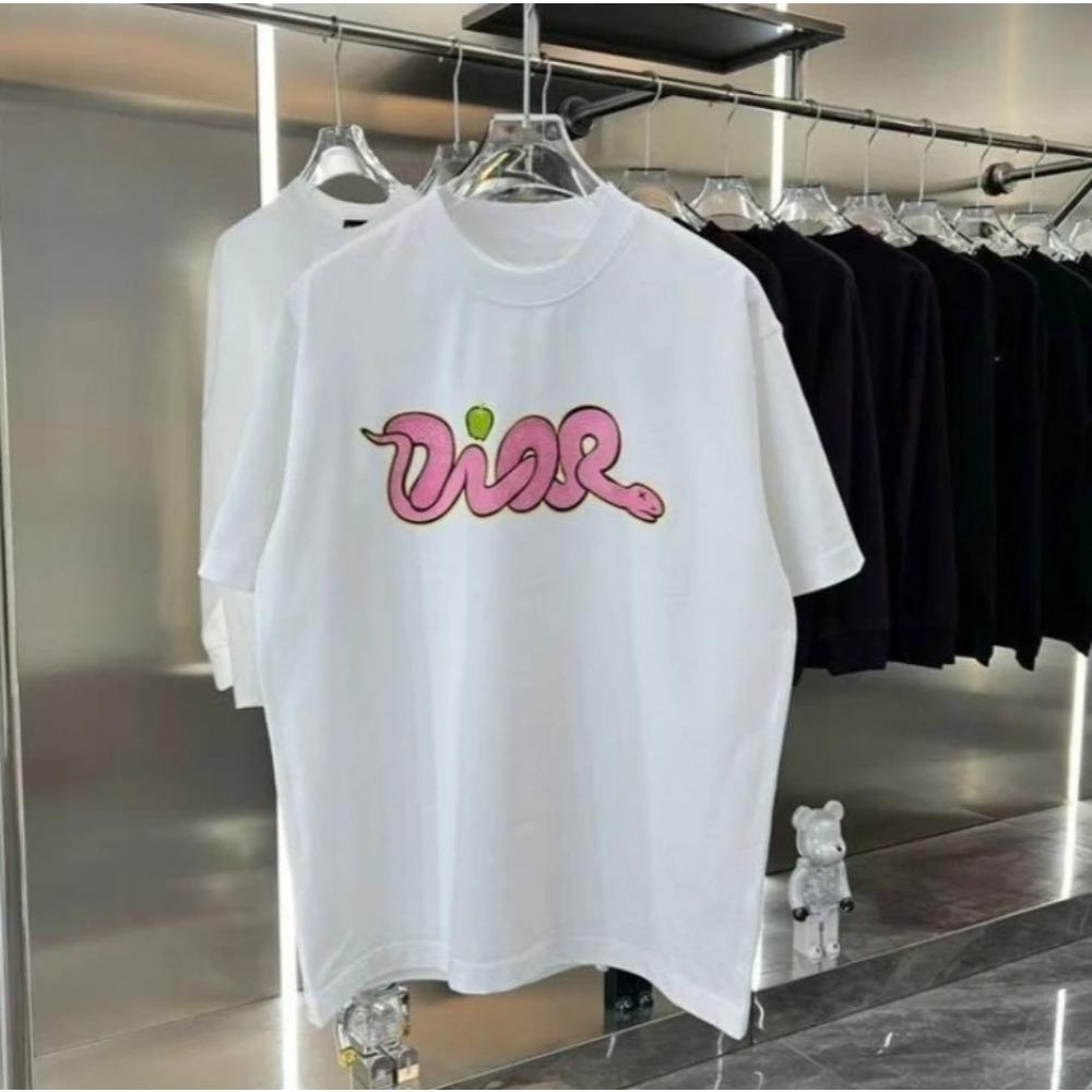 2026 Spring_Summer New Style Trendy Snake Animal Letter Printed Casual Loose Cotton Short Sleeves for women T-shirt