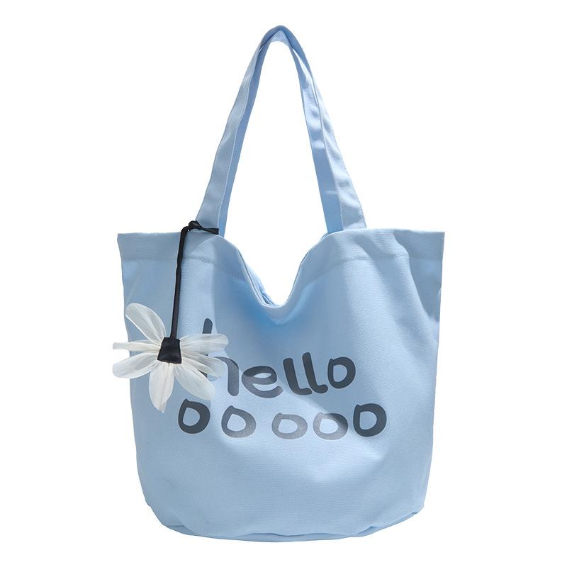 Casual Large-capacity Canvas Bag Women's New Simple Student Class Shoulder Commuter Tote Bag