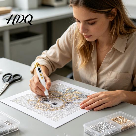 Strumenti per Hobby Creativi Penna Elettrica per Artigianato con Strass Penna con Diamanti Finti con Luce 2 Livelli di Aspirazione Ricaricabili Aspirapolvere Senza Fili per Adulti Fai da Te