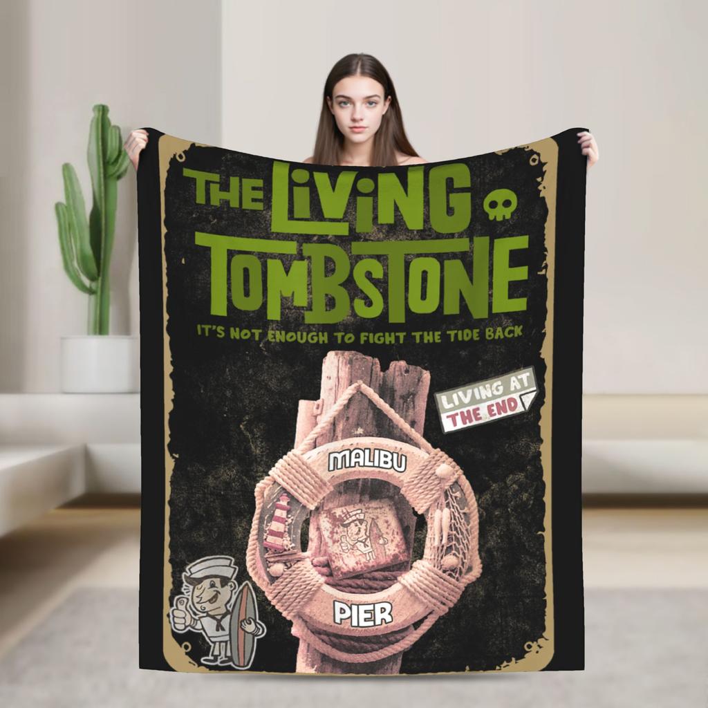 The Living Tombstone Motion Skull Plush Blanket Singer Vintage Throw Blanket for Quilt 125*100cm Warm