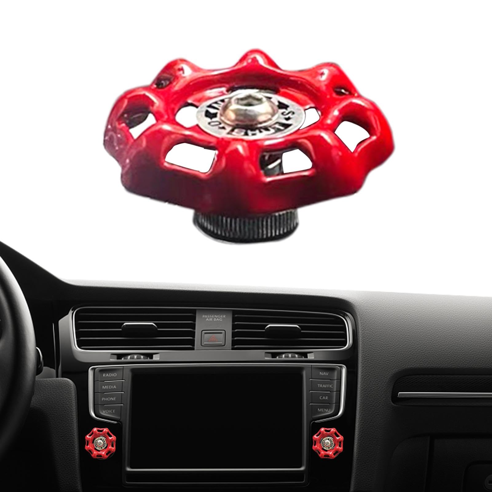 

Decorative Gear Shift Knob, Car Buttons Decoration | Metal Decorative Car Accessories, Valve Handwheel Please refer to the description красный