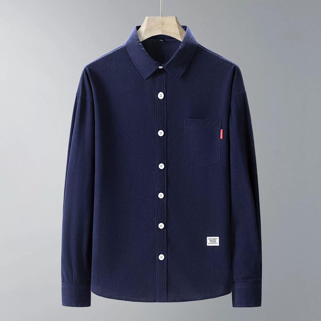 Large Size Shirt, Loose and Fashionable Long Sleeved Shirt, Men's Corduroy
