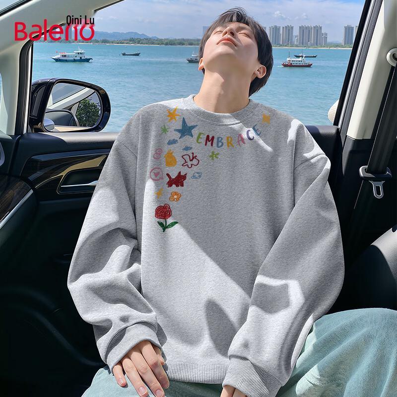 Baleno Men s Casual Loose Fit Graphic Pullover Sweatshirt 4XL