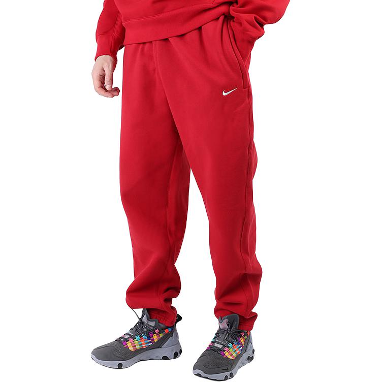 Nike Lab Logo Vintage Classic Fleece Lined Elastic Cuff Knitted Sweatpants Men's Red CD6394-687