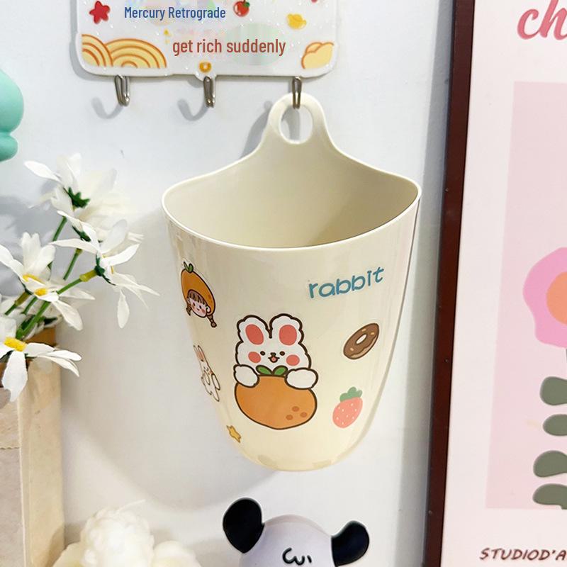 Wall-Mounted Mini Trash Can & Storage Box with Pen Holder