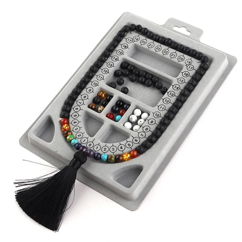 Louleur Flocked Bead Board For Bracelet Necklace Tray Beading Accessories Measuring Tools Crafts For Jewelry Making DIY