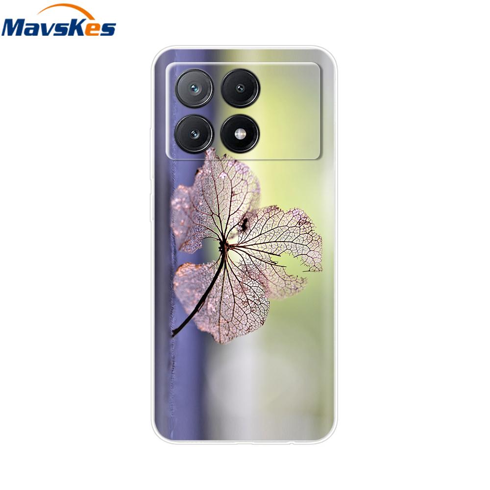 For Xiaomi Poco X6 Pro Case TPU Soft Painted Phone Cases For Xiomi Poco X6 PocoX6 Pro 5G Silicone Cover Flower Fundas Protective