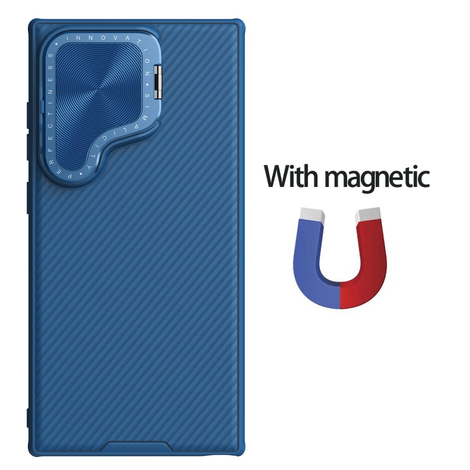 Чехол NILLKIN для Samsung Galaxy S24 Ultra, чехол для телефона CamShield, магнитный чехол, защитная задняя крышка для камеры Magnetic Blue