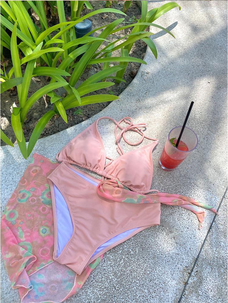 Women's Hot Selling Three-Piece Swimsuit Set: Sexy Bikini with Tummy Control & Slimming Design for Beach & Hot Spring