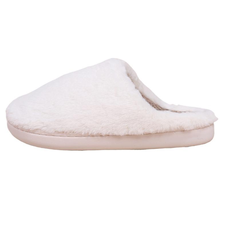 Simple indoor velvet warm fluffy slippers couple home cotton shoes thick-soled non-slip fluffy slippers
