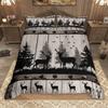 Homewish Safari Deer Bear Duvet Cover Set 2Pcs/3Pcs Woodland Jungle Animal Wildlife Bedding Set Rustic Farmhouse Bed Set
