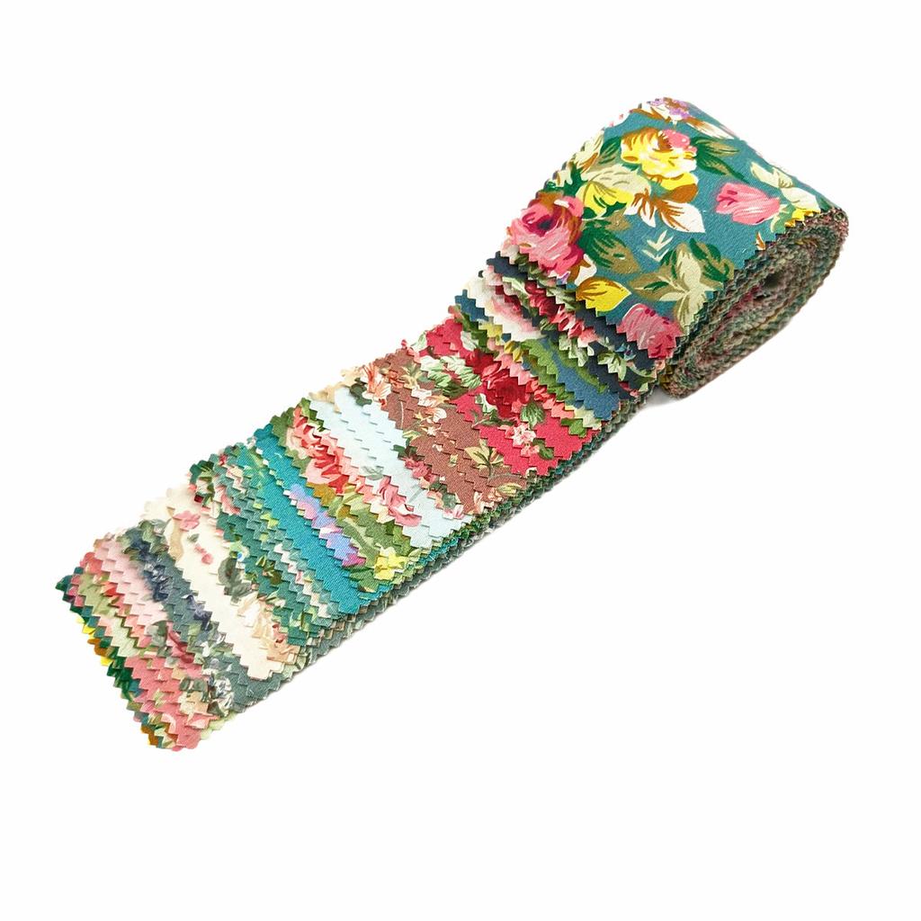42 Jelly Roll Fabric 6.35 Cm X 50 Cm | Tampon Set - Jelly Roll for Quilting Various Fabrics - Pre-cut Cloth Quilt - Vintage Flow