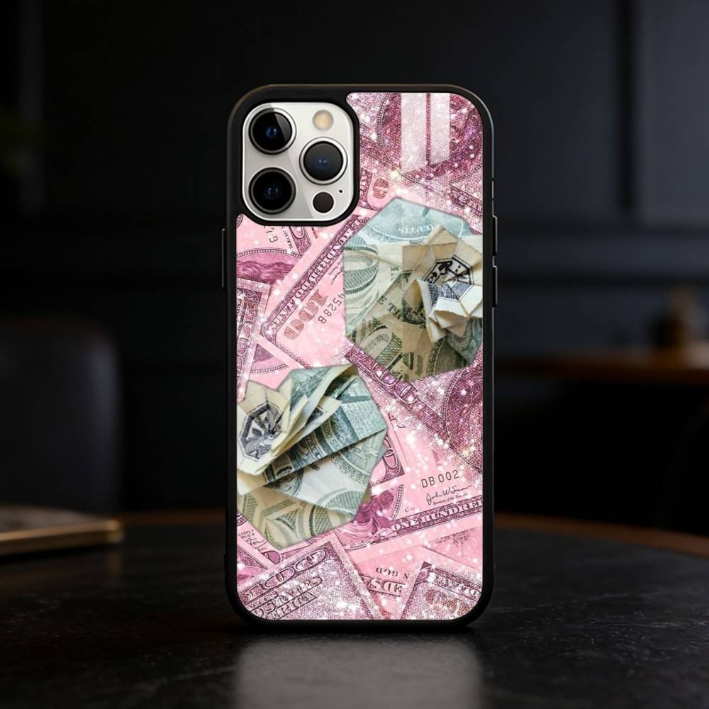 P-Pink D-Dollars Banknote Phone Case For iPhone 17,16,15,14,13,12,Plus,Pro,Max For Magnetic Wireless Charge