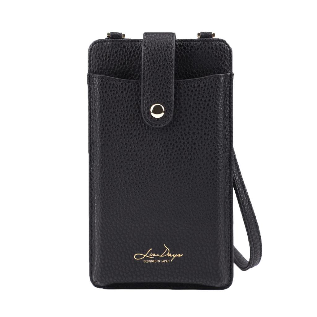 Lizdays Smartphone Shoulder Smartphone Shoulder Bag for Mini Bag, Pouch, Women, 2-Way Pouch, Wallet, Lightweight, (Black)