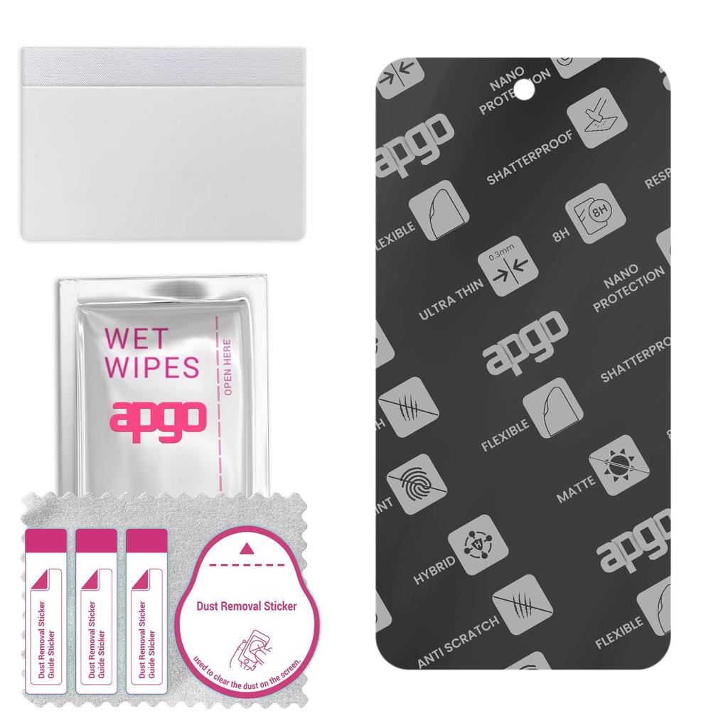 apgo MATTE Hybrid protective glass compatible with Kruger&Matz Live 10S, flexible nano glass, great replacement for tempered glass, scratch-resistant,