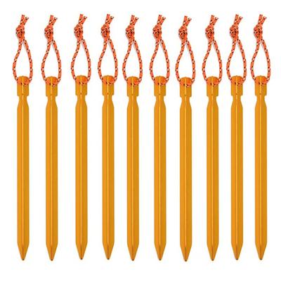 10 Stück/Lot 18cm Aluminiumlegierung Outdoor Gartenstecker Bodennagel Schwerlast mit reflektierender Schnur Hängematte Camping Windsicher Stecker
